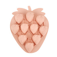 Moule en silicone sans BPA pour chocolat, 10 cavités, moule personnalisé en silicone pour glace à la fraise, plateau à glaçons