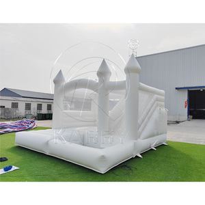 Venta Directa de Fábrica: Combo Inflable para Fiestas, Castillo Hinchable Blanco con Tobogán y Piscina de Pelotas - Product Image 1