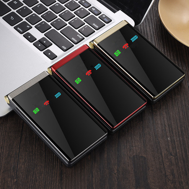 New Foldable Dual-Screen Mobile Phone 4G GSM Flashlight Easy to Use Dual SIM Blacklist Quick Dial SOS Elderly Foldable Mobile