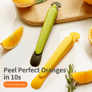 Ensemble de 2 éplucheurs d'agrumes, éplucheur d'orange et couteau à pamplemousse en acier inoxydable 420 avec extracteur de pépins pour une préparation facile des fruits en cuisine - Product Image 1