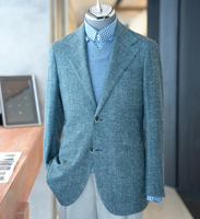 Traje de Negocios de Alta Calidad con Chaqueta de Color Especial, Blazer de Lino y Lana para Hombre, Blazer Cruzado, Conjuntos para Hombre de Talla Grande