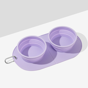 OEM ODM Dog <b>Cat</b> Pet Food Water Bowl <b>Feeder</b> Multifunctional Silicone Durable Bowl Duo Portable Collapsible Non Slip Leak Proof - Product Image 3