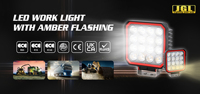 Feux de travail LED pour voiture 48W, accessoires de voiture, éclairage de travail minier, éclairage de travail 12V-24V, éclairage de travail à faisceau large