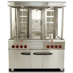 Máquina Eléctrica de Gas comercial independiente, tostadora Vertical de alto rendimiento con rotación automática, para Kebab Shawarma