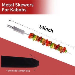 High Quality <strong>Grill</strong> Accessories Metal Rotating Bbq <strong>Kebab</strong> Skewers Stainless Steel Barbecue Tools With Skewer <strong>Grill</strong> Stick - Product Image 4