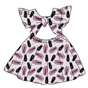 Vestido de Niña con Lazo, 95% Algodón, 5% Spandex, Estilo Línea A, Hasta la Rodilla, Otoño, Personalizado en 3-7 Días, Venta al Por Mayor de Fábrica, OEM/ODM, Estampado - Product Image 2