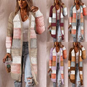 Women's Long <b>Cardigan</b> <b>Sweater</b> Loose Plaid Pattern Autumn Winter Wear Smlxl2xl3xl Europe America Style - Product Image 1