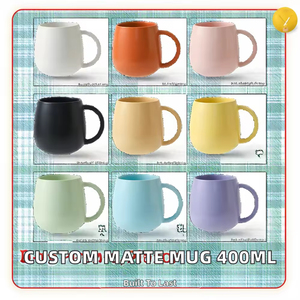 Taza de Café de Porcelana Estilo Nórdico con Base Ancha, Mate, para Venta al por Mayor en Europa y América, con Logotipo Personalizado Impreso y Cuchara, Regalo Promocional - Product Image 4