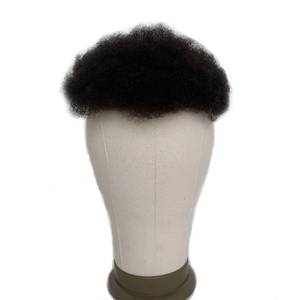Toupee de Encaje Completo con Cabello Afro Rizado de 6 mm # Unidad Capilar India Popular de Color 1B para Hombres, Transpirable - Product Image 4