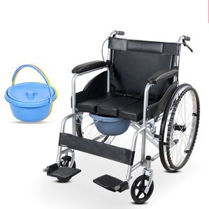 Último diseño Material de aluminio Neumático sólido Plegable Manual portátil Silla de ruedas ligera - Product Image 4