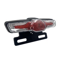 Luz Trasera LED Impermeable para Bicicleta Eléctrica, Luz de Freno Trasera con Soporte para Placa de Matrícula para Bicicleta Eléctrica, Scooter, Motocicleta