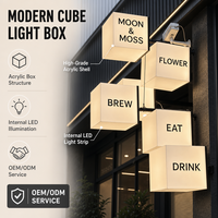 Boîte à lumière LED en aluminium double face, panneau publicitaire suspendu imperméable pour extérieur, logo personnalisable, service de rendu 3D gratuit
