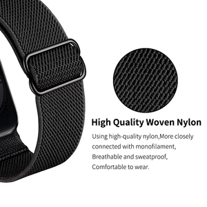 Bracciale in Nylon elastico regolabile per cinturino Apple Watch Series 7 6 5 4 <span class=keywords><strong>3</strong></span> SE 45mm 44mm 40mm 41mm 42mm 38mm cinturino ad anello traspirante - Product Image 5