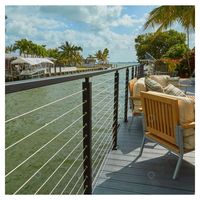Barrière de sécurité pour balcon Prima Wire Cable Deck, poteaux en aluminium, câbles en acier fins, design gain de place, convient aux petits balcons et appartements