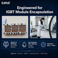 Gel diélectrique en silicone bicomposant Elaplus Transparent Mix Ratio pour l'encapsulation des ECU automobiles haute tension