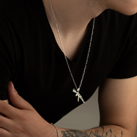Collier pistolet mitraillette pendentif chaîne lien amant Kalachnikov pendentif cadeau pour lui fait à la main bijoux en gros