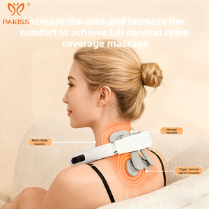 PAKISS Wholesale U Shape Neck Massager Cordless Electric Pulse Heated Massage Machine <b>Remote</b> Control Gift Set OEM ODM - Product Image 4