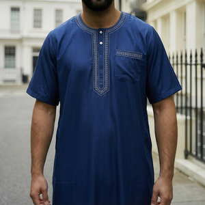 Áo choàng cầu nguyện nam kiểu Morocco chất liệu polyester thoáng khí, bán buôn độc quyền, dành cho người lớn, trang phục Hồi giáo, có 6 màu - Product Image 2