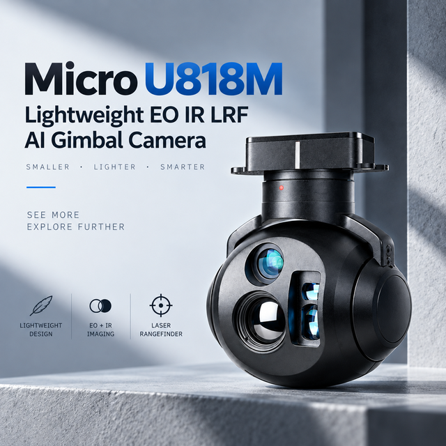 Lightweight Drone Gimbal Camera EO IR Visible Thermal Camera with LRF for UAV Payload Inspection and Mapping