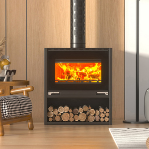 Caminetto <span class=keywords><strong>a</strong></span> <span class=keywords><strong>legna</strong></span> moderno Craftsman Red Flame <span class=keywords><strong>a</strong></span> schermo intero in acciaio, autoportante, per appartamento - Product Image 3