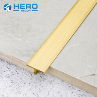 Profilé en laiton Hero Metal en forme de T pour carreaux 8mm 10mm 12mm, finition cuivre brossé, pour bordure murale et coin