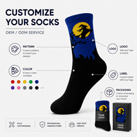 Chaussettes d'automne personnalisées OEM pour adultes - Polyester/Nylon/Coton/Fibre de bambou/Laine, résistantes aux déchirures, séchage rapide, respirantes