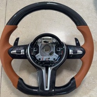 Volant de voiture en fibre de carbone pour BMW M3 M4 M5 M6 E81 E87 E82 E88 E90 E91 E92 E93 F30 F32 F10 F20 F07 F01 F82 Cuir marron
