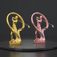 Trophée de golf en alliage moulé à la main durable, figurine sportive avec placage poli, taille personnalisée pour les passionnés de golf