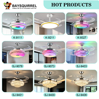 Ventilateur de plafond sans pales encastré de 20 pouces avec lumière, télécommande, application, gradation de précision, 6 vitesses pour chambre moderne et salon