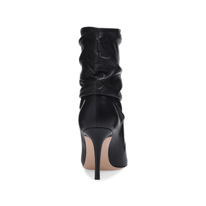 Ladies Thin Heel Winter Short Boots Grande Taille Femmes <span class=keywords><strong>Nude</strong></span> Slip on Slouch Booties Pointy Toe High Heel Pleated Black Ankle Boots - Product Image 4