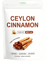 Capsules de cannelle de Ceylan OEM avec huile MCT, antioxydant, pour adultes, hautement biodisponible, sans OGM, sans gluten, complément alimentaire à base de plantes pour le métabolisme