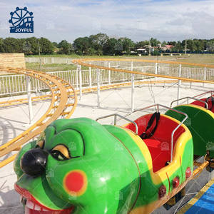 Attractive <b>Amusement</b> Park <b>Rides</b> Mini Roller coaster Small Family <b>Rides</b> Sliding Green Worm Roller Coaster - Product Image 5
