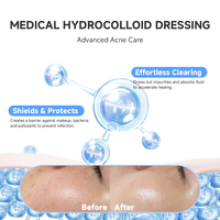HDS 24 Patchs Hydrocolloïdes en Forme d'Étoile à l'Huile d'Arbre à Thé pour l'Acné et les Boutons, pour Peaux Normales, Utilisation Jour/Nuit, Patchs/Feuilles Neutres