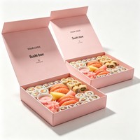 Boîte d'emballage magnétique pour sushis de haute qualité, personnalisée, avec impression de logo, boîte à fermeture pour sushis, boîte rigide pour sushis en forme de serpent