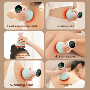 Herramienta Electrónica de Masaje para Adelgazar el Cuerpo <span class=keywords><strong>en</strong></span> Casa, Cepillo de Masaje con Calor para Espalda, Brazos y Cuello, Anticelulitis, Raspado, Meridianos y Ventosas - Product Image 5