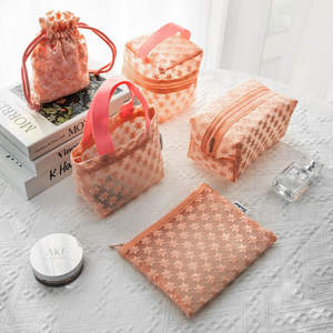 TimeForest personnalisé rose crayon maille toilette pour maquillage femme sac pochette cosmétique - Product Image 4