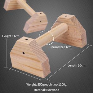 New Design Gym Home Fitness Equipment Wooden Material Fitness Push Up Bar Wooden Parallettes - Product Image 6