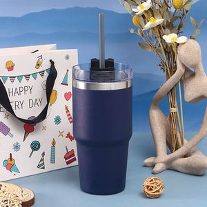 20oz Thermal Retention Stainless Steel Car Tumbler Vacuum Insulated <b>Straw</b> <b>Cup</b> for Daily Family Driving Use - Product Image 3