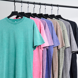 เสื้อยืดผู้ชายทรงหลวมสไตล์วินเทจ ผ้าคอตตอน 100% คุณภาพสูง หนัก 240 กรัม ซักย้อมสีแบบแอซิดวอช  แบบเรียบ  สำหรับทำบาติก  แบบเปล่าสำหรับสกรีนลาย - Product Image 2