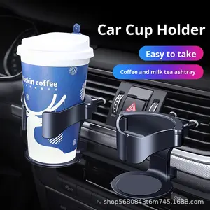 Portavasos y bandeja de plástico para coche, soporte multifuncional para té/bebidas con Cenicero de ventilación de aire acondicionado - Product Image 4