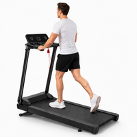 Caminadora Negra con Inclinación Automática de 1-15°, Quema 520 Kcal por Hora, Motor Silencioso de 2.5HP, Máquina de Ejercicio para el Hogar con Capacidad de 150KG