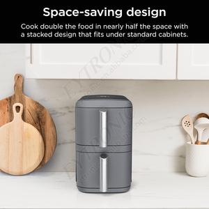 Freidora de Aire Digital Inteligente DoubleStack de 2 Cestas con Tecnología Sizzle de 11L, Cocina 4 Alimentos Simultáneamente - Product Image 6