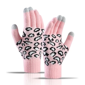 Winter Warm <strong>Gloves</strong> Women <strong>Leopard</strong> <strong>Print</strong> Knitting Touch Screen <strong>Gloves</strong> Men <strong>Gloves</strong> Mobile Phone Christmas Gift - Product Image 3