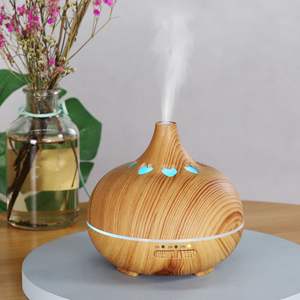 เครื่องกระจายกลิ่นอโรมาลายไม้ขนาดเล็ก 150 มล. เครื่องเพิ่มความชื้นในอากาศแบบอัลตราโซนิกสำหรับใช้ในบ้าน พร้อมไฟหลากสีและฟังก์ชั่นตั้งเวลา - Product Image 5