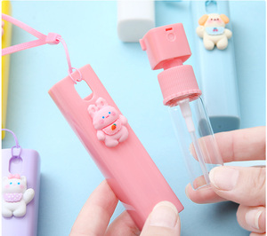 Bouteille pulvérisateur miniature mignonne de dessin animé, portable, avec cordon, rechargeable, pour voyage, toner, parfum, <span class=keywords><strong>alcool</strong></span>, désinfectant, petite bouteille pulvérisateur - Product Image 3