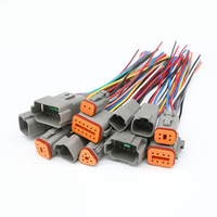 Kabel Harness Pigtail Konektor Tahan Air 4 Pin Kustom, Kabel Otomotif Abu-abu Male Female untuk Truk, Mesin Off-road, Lampu LED