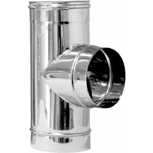 Tubería en T de Acero Moderna de 90 mm para Chimeneas de 100 mm, Accesorios de Chimenea de Acero al Carbono, Incluye Tubo de Chimenea para Estufa, Chimenea de Leña y Repisa - Product Image 1