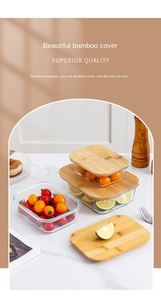 La boîte à lunch de four à vague japonaise en verre <span class=keywords><strong>pyrex</strong></span> à haute teneur en borosilicate préserve la fraîcheur des aliments - Product Image 3