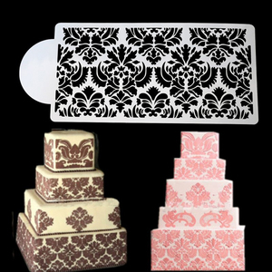 Plantilla de Encaje Damasco de Plástico para Decoración de Pasteles, Cupcakes y Repostería, Herramienta de Repostería Ecológica para Manualidades, Flores y Bodas - Product Image 4