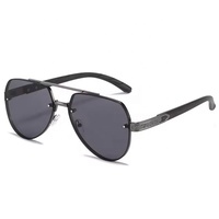 Lunettes de soleil de luxe pour femmes, monture métallique, dégradées, sans monture, rectangulaires, classiques, pour hommes, de marque, de créateur